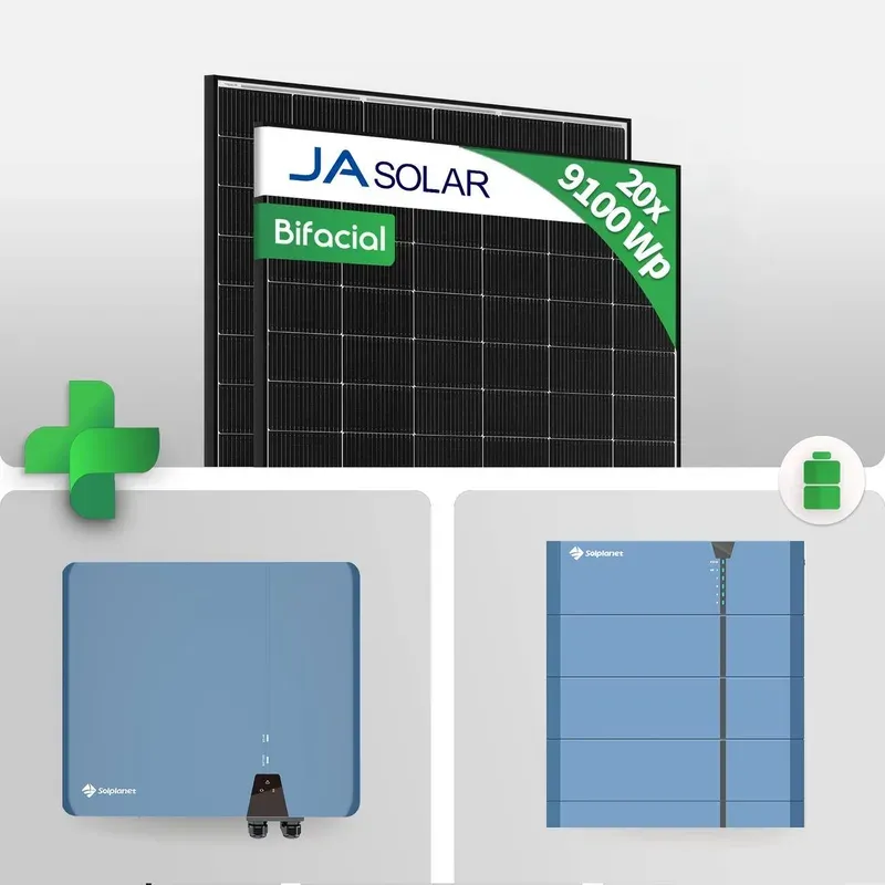 PV Set - 9.100 Wp PV-Komplettpaket mit 10 kWh Speicher + JA Solar 455 W Glas-Glas Bifacial Black Frame PV Modul